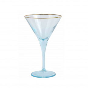 Rainbow Turquoise Martini Glass 7"H, 4 oz
