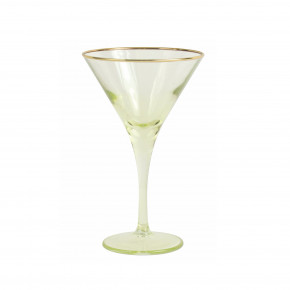 Rainbow Yellow Martini Glass 7"H, 4 oz