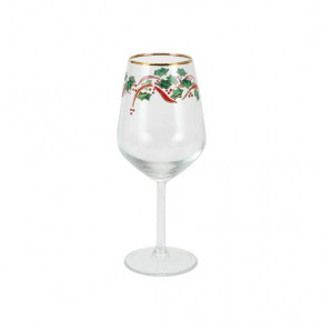 Holly Wine Glass 8.5"H, 14 oz