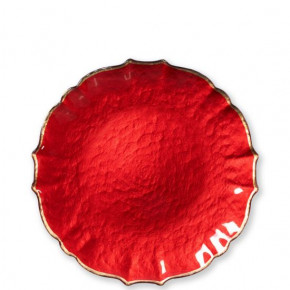 Baroque Glass Red Salad Plate 8.5"D