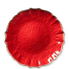 Baroque Glass Red Service Plate/Charger 13"D