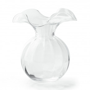 Hibiscus Glass Clear Medium Fluted Vase 9"D, 10"H