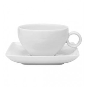 Carre White Tea Cup And Saucer
