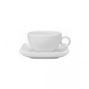 Carre White Breakfast Cup & Saucer