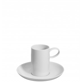 Domo White Large Coffee Cup & Saucer