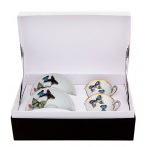 Christian Lacroix Butterfly Parade Set 2 Coffee Cups & Saucers