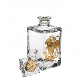 Golden Whisky Decanter With Gold Dog