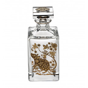 Golden Whisky Decanter With Gold Rat