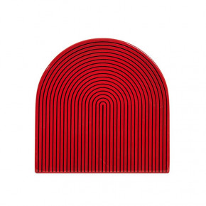 Lacquer Stripe Red/Black Stripes 3.7" Round Coasters, Set Of 4