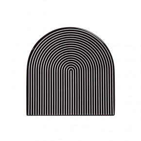 Lacquer Stripe Black/White Stripes 3.7" Round Coasters, Set Of 4