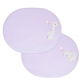 Playful Elephants Reversible Faux Leather  x Dragons Of Walton Street Lilac 14" x 18" Oval Placemat