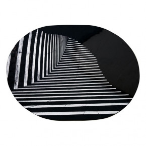 Edifice Lacquer Nina Magon x  Black/White 14" x 18" Oval Placemat