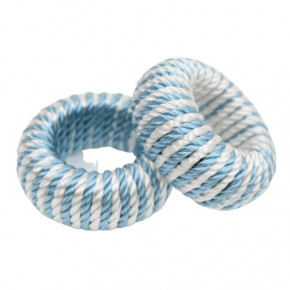 Cord Small Light Blue/White Napkin Ring