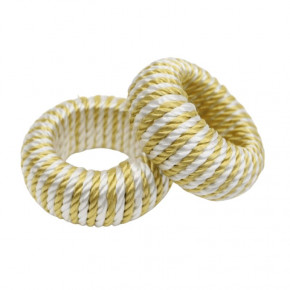 Cord Small Yellow/White Napkin Ring