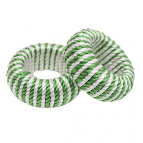 Cord Small Green/White Napkin Ring