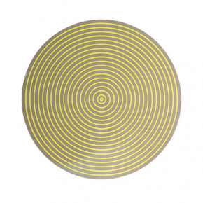 Round Lacquer Stripe Gray/Yellow 15" Round Placemat