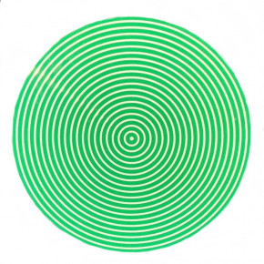 Round Lacquer Stripe Green/White 15" Round Placemat