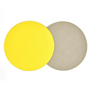 Round Reversible Yellow/Gray 15" Round Placemat
