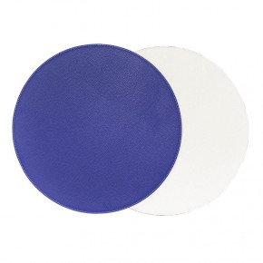 Round Reversible Blue/White 15" Round Placemat