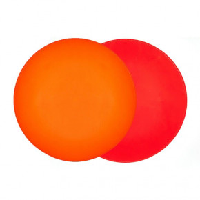 Patent Leather Round Reversible Red/Orange 15" Placemat