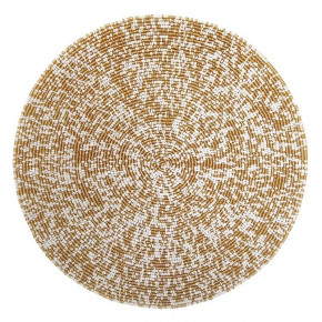 Speckle Decorative Mat Gold/White 12" Round Placemat