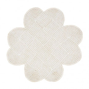 Knot White/Silver 15" Round Placemat