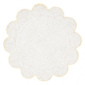 Dewdrop White/Pearls 15" Round Placemat