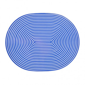 Lacquer Stripe Navy/White Stripes 14" x 18" Oval Placemat