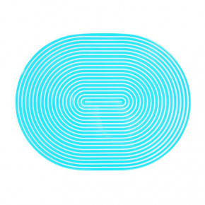 Lacquer Stripe Turquoise/Silver Stripes 14" x 18" Oval Placemat