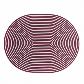 Lacquer Stripe Plum/White 14" x 18" Oval Placemat