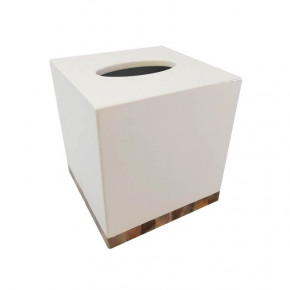 Lacquer/Shell Tissue Box White Shell