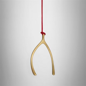 Christmas Wishbone Golden Ornament