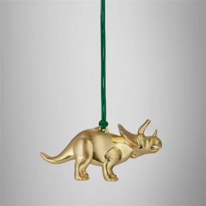 Christmas Triceratops Golden Ornament