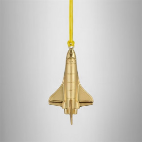 Christmas Rocketship Golden Ornament