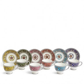 Florentine Teacup & Saucer L 174ml 5.8floz, Set of 6 Mixed Colors