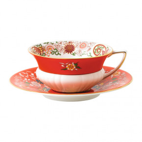 Wonderlust Crimson Orient Teacup & Saucer 150ml 5floz