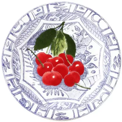 Oiseau Bleu Fruits Canape Plate Cherries 6 1/2" Dia