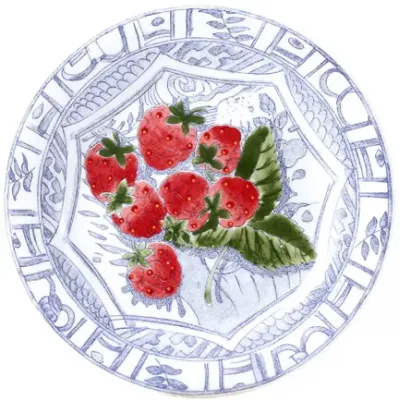 Oiseau Bleu Fruits Canape Plate Strawberries 6 1/2" Dia