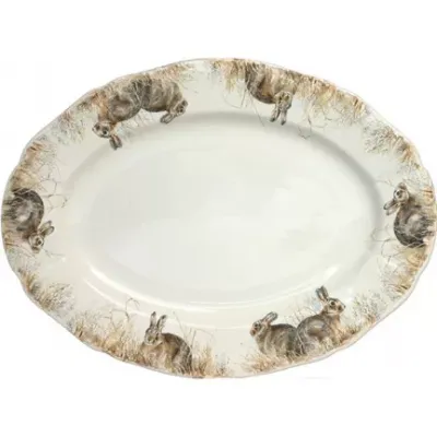 Themed Plates, Endroits Remarquables Oblong Serving Tray, Endroits Remarquables 14 3/16 X 6 1/8"