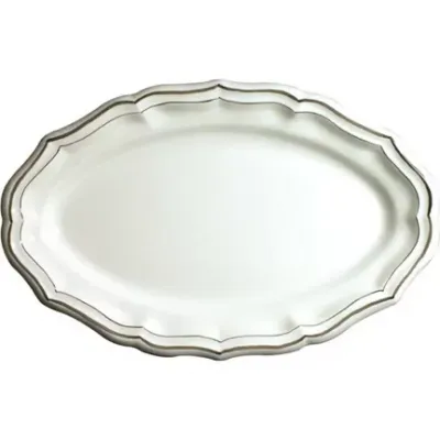 Filet Taupe Oval Platter 16" dia