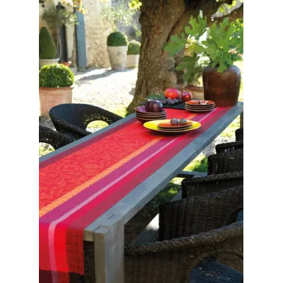 Provence Coated Strawberry Damask Table Linens