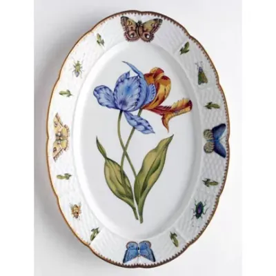 Old Master Tulips Oval Platter 14 in Long 9 in Wide