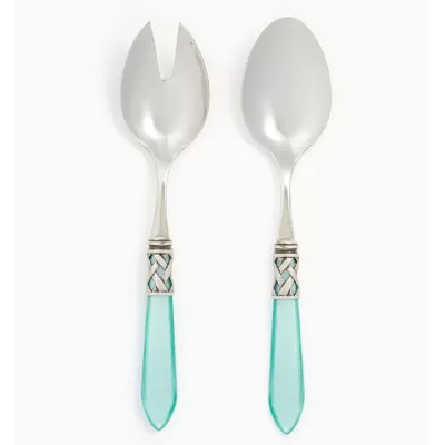 Aladdin Antique Aqua Salad Server Set