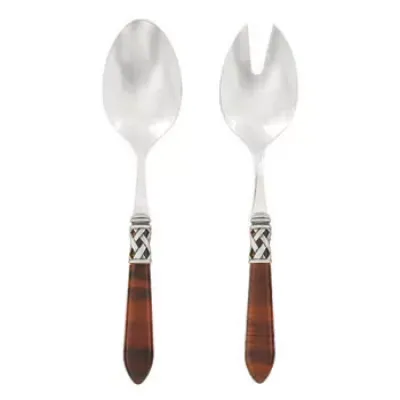 Aladdin Antique Tortoiseshell Salad Server Set