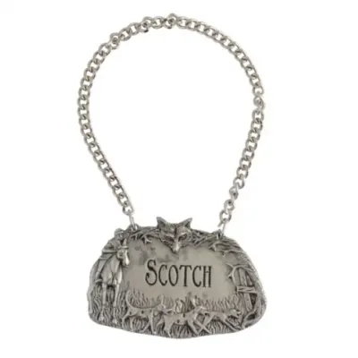 Morning Hunt Pewter Hunt Scotch Decanter Tag
