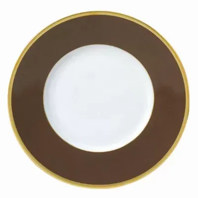 Indienne Brown with Gold Filet Presentation Plate 