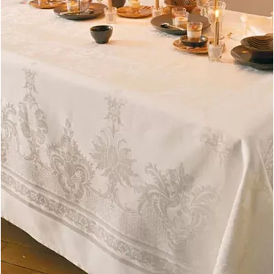 Beauregard Ivory Cotton Damask Table Linens