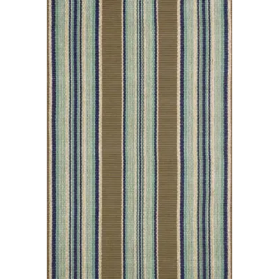 Blue Heron Stripe Woven Cotton Rug