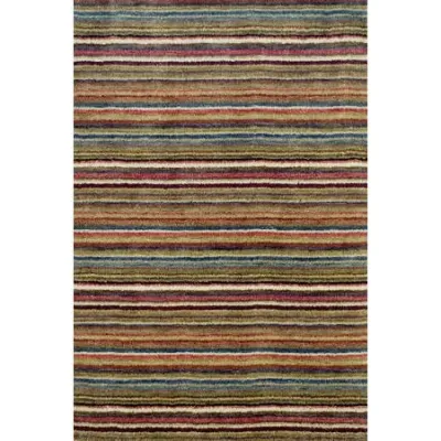 Brindle Stripe Spice Hand Knotted Wool Rug