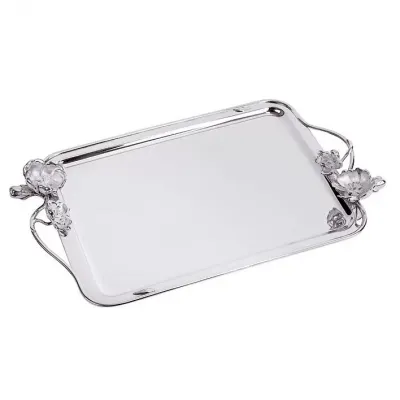 Anemone-Belle Epoque Silver Plated Rectangular Tray With Handles